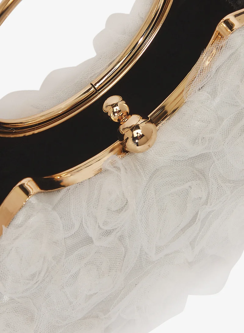 خزانة حقيبة بمقبض مزين بتفاصيل زهور