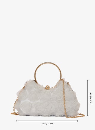 Flower Detailed Ring Handle Bag - view 5
