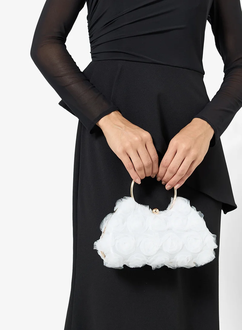 خزانة حقيبة بمقبض مزين بتفاصيل زهور