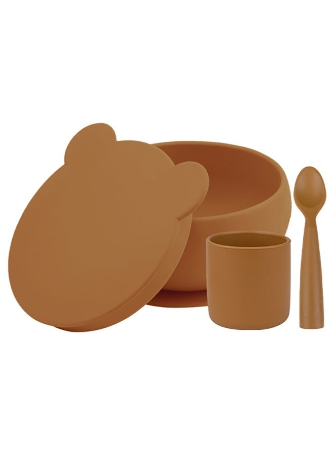 Minikoioi Set of 4 Pieces Silicone Feeding Woody Brown - Image 1