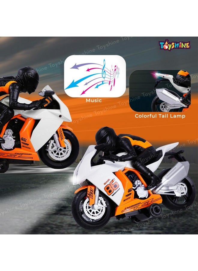 Toyshine Toyshine Remote Control R1 Motorbike Toy with Light and Sound, 360 Degree Rotation, Multicolor  - Image 3