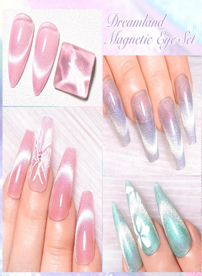 MSRUIOO طقم طلاء أظافر جل كات آي ملون من MSRUIOO، طلاء جل كريستالي مغناطيسي، طقم هدايا فن الأظافر مع عصا مغناطيسية - Image 3