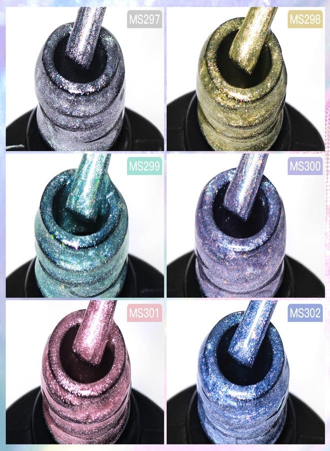 MSRUIOO طقم طلاء أظافر جل كات آي ملون من MSRUIOO، طلاء جل كريستالي مغناطيسي، طقم هدايا فن الأظافر مع عصا مغناطيسية - Image 5