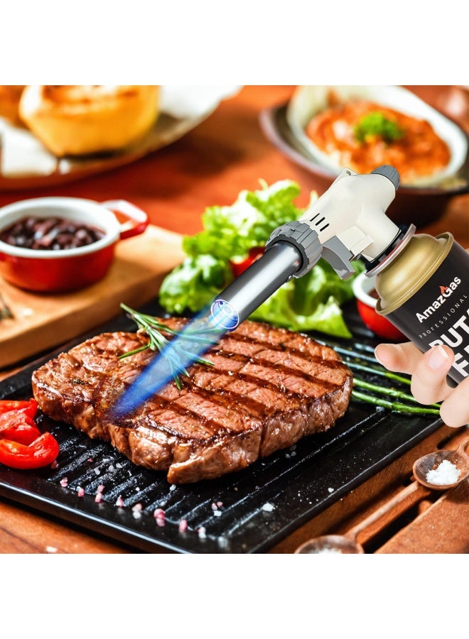 Tradeo Professional Butane Gas Blow Torch Head with Adjustable Flame, One-Touch Ignition, Stainless Steel Nozzle for Cooking, BBQ, Camping & DIY - Image 3