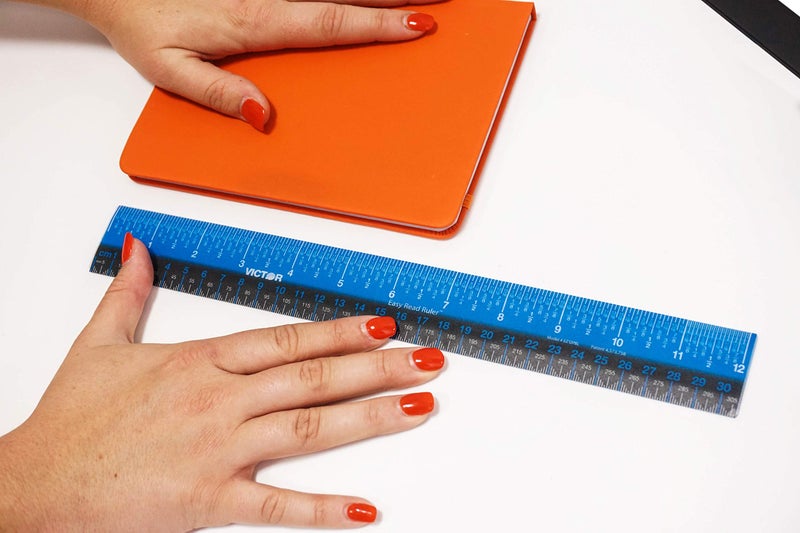 Victor EZ12PBL Plastic Dual Color 12 Inch Easy Read Ruler with Inches, Centimeters and Millimeters Measurements, Blue/Black - Image 2