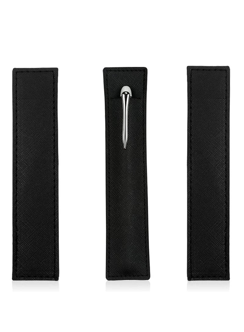 أوزيغالور 3 عبوات من الأكمام الجلدية السوداء للأقلام الجلدية، حافظات لحمل أقلام الحبر وأقلام الرصاص وأقلام القلم الجاف وأقلام الحبر الجاف - Image 1