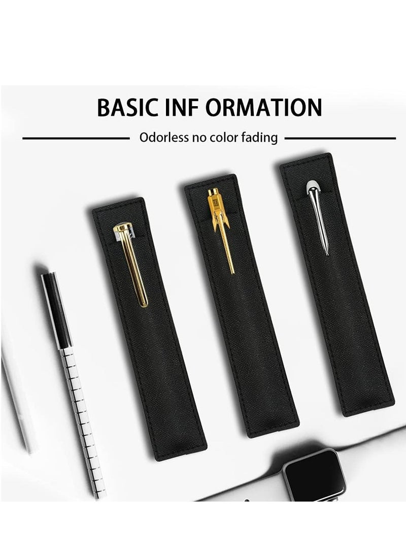 أوزيغالور 3 عبوات من الأكمام الجلدية السوداء للأقلام الجلدية، حافظات لحمل أقلام الحبر وأقلام الرصاص وأقلام القلم الجاف وأقلام الحبر الجاف - Image 2