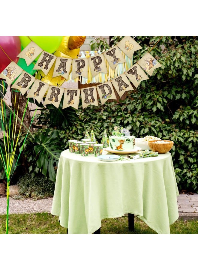 Litenx Winnie Happy Birthday Banner - Classic Bear Winnie Banner - Birthday Party Decorations and Supplies - A04 - Image 5