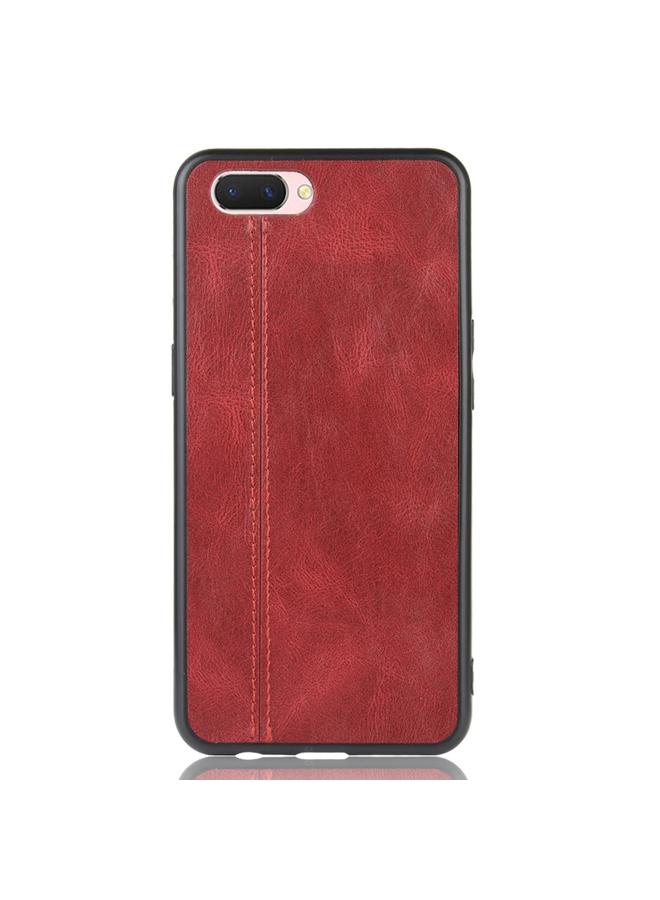 اس-توب جراب لهاتف Oppo A12e مقاوم للصدمات بنمط جلد البقر المخيط من مادة PC + PU + TPU - Image 2