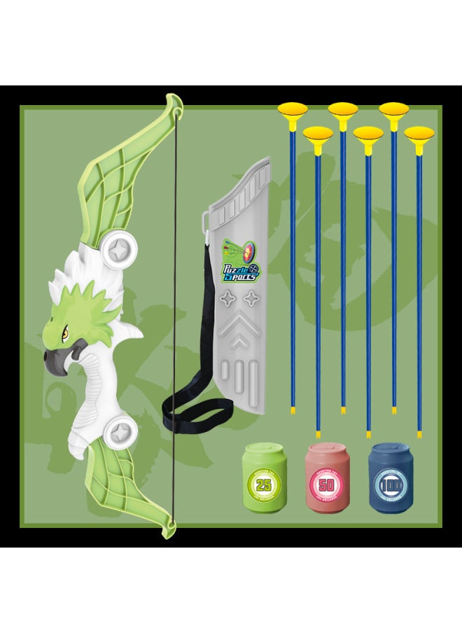 Children Bow And Arrow Set Toy Outdoor Sports Indoor Shooting Foldable With Projection Stall Toy Manufacturers-Color:Cyan 2  - Image 1