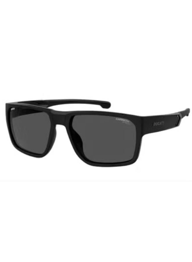 Carrera x Ducati Carrera Ducati CARDUC 029/S Men’s Square Sunglasses – 59 mm Matte Black Frame – Grey Lens 