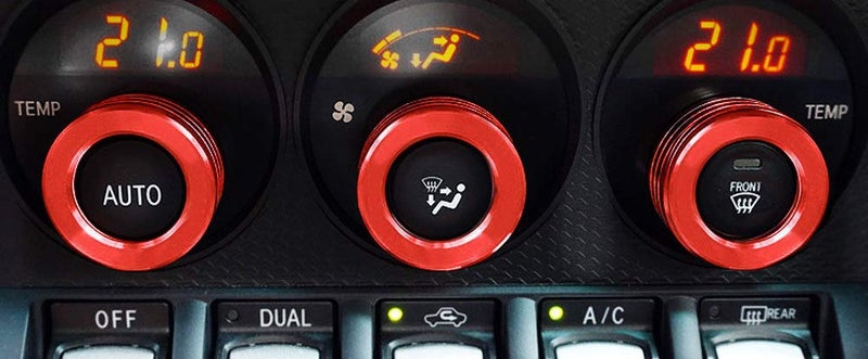 iJDMTOY 3pcs Red Anodized Aluminum AC Climate Control Switch Turner Ring Covers Compatible with 2013-2021 Subaru BRZ and Scion FR-S/Toyota 86 RS/TRD Models - Image 5