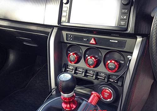 iJDMTOY 3pcs Red Anodized Aluminum AC Climate Control Switch Turner Ring Covers Compatible with 2013-2021 Subaru BRZ and Scion FR-S/Toyota 86 RS/TRD Models - Image 3