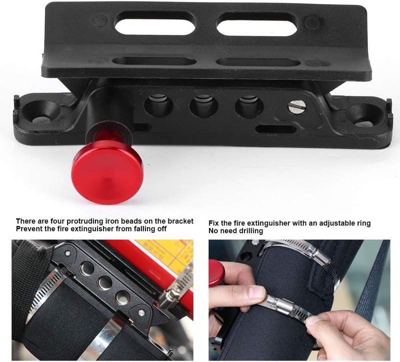 Keenso Quick Release Adjustable Extinguisher Holder, Extinguisher Mount Bracket, Fire Extinguisher Bottle Adjustable Fit for Sport/JK/Sahara (Red) - Image 5