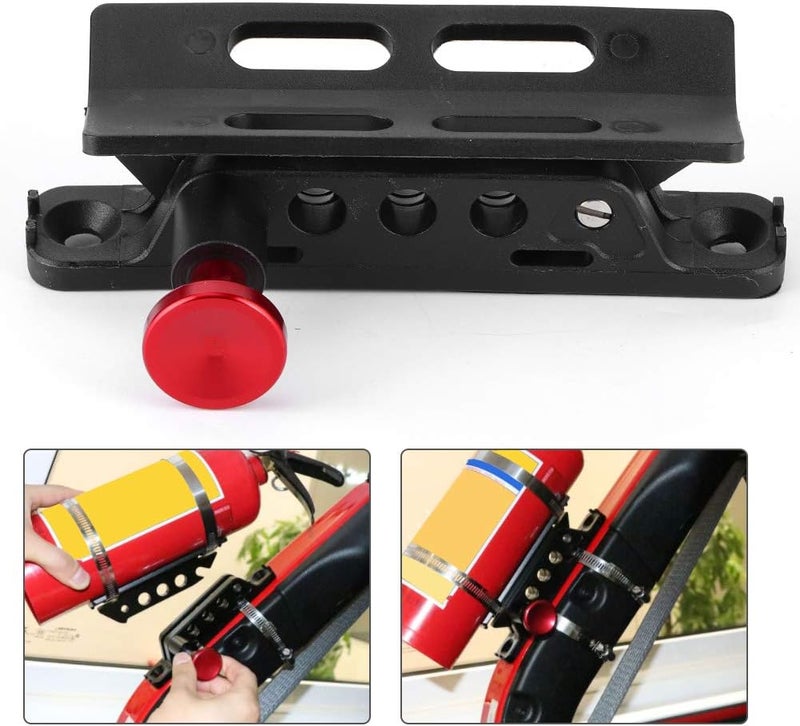 Keenso Quick Release Adjustable Extinguisher Holder, Extinguisher Mount Bracket, Fire Extinguisher Bottle Adjustable Fit for Sport/JK/Sahara (Red) - Image 2