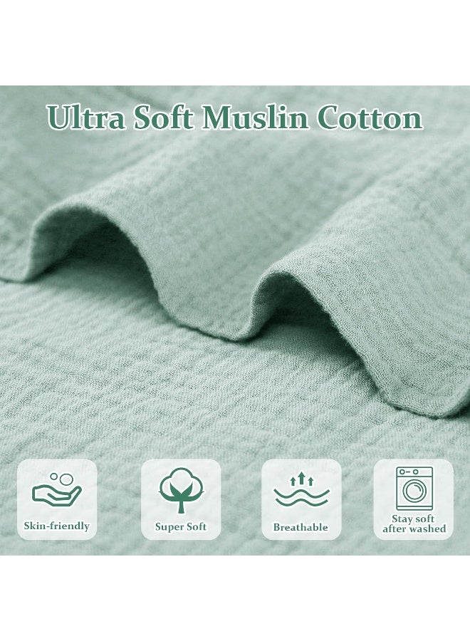 Hooyax غطاء سرير الأطفال من هوياكس، 100% قطن، غطاء سرير حديثي الولادة متين، غطاء سرير ناعم وقابل للتنفس للأطفال، يغطي فقط (أزرق-أخضر) - Image 3
