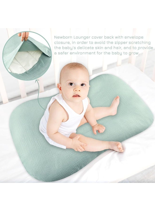 Hooyax غطاء سرير الأطفال من هوياكس، 100% قطن، غطاء سرير حديثي الولادة متين، غطاء سرير ناعم وقابل للتنفس للأطفال، يغطي فقط (أزرق-أخضر) - Image 5