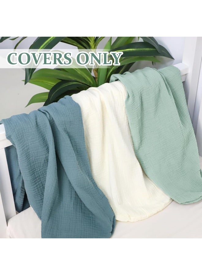 Hooyax غطاء سرير الأطفال من هوياكس، 100% قطن، غطاء سرير حديثي الولادة متين، غطاء سرير ناعم وقابل للتنفس للأطفال، يغطي فقط (أزرق-أخضر) - Image 2