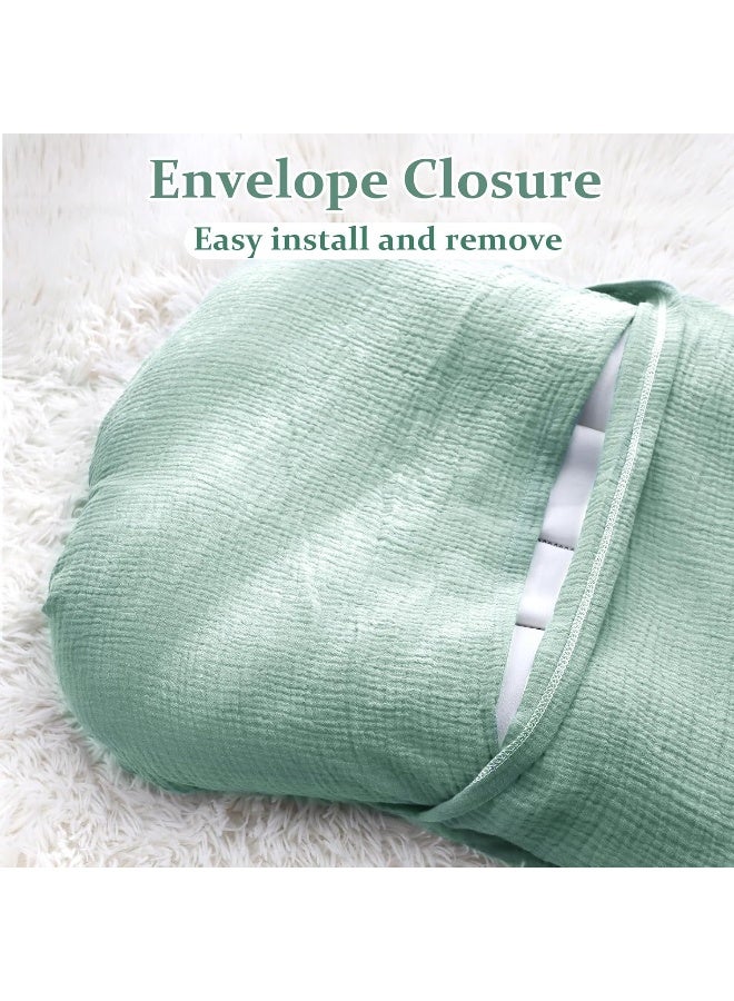 Hooyax غطاء سرير الأطفال من هوياكس، 100% قطن، غطاء سرير حديثي الولادة متين، غطاء سرير ناعم وقابل للتنفس للأطفال، يغطي فقط (أزرق-أخضر) - Image 4