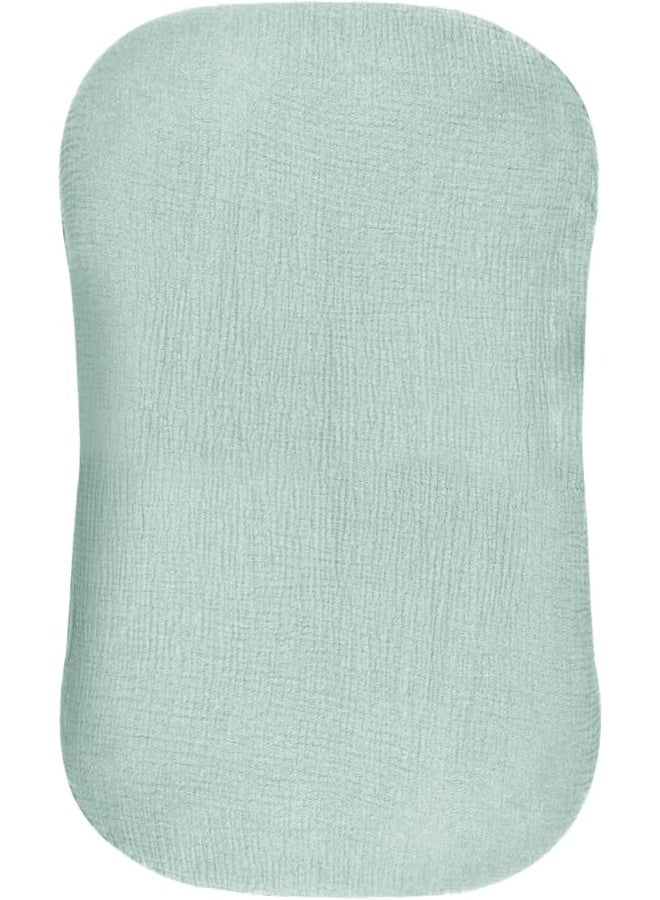 Hooyax غطاء سرير الأطفال من هوياكس، 100% قطن، غطاء سرير حديثي الولادة متين، غطاء سرير ناعم وقابل للتنفس للأطفال، يغطي فقط (أزرق-أخضر) - Image 1