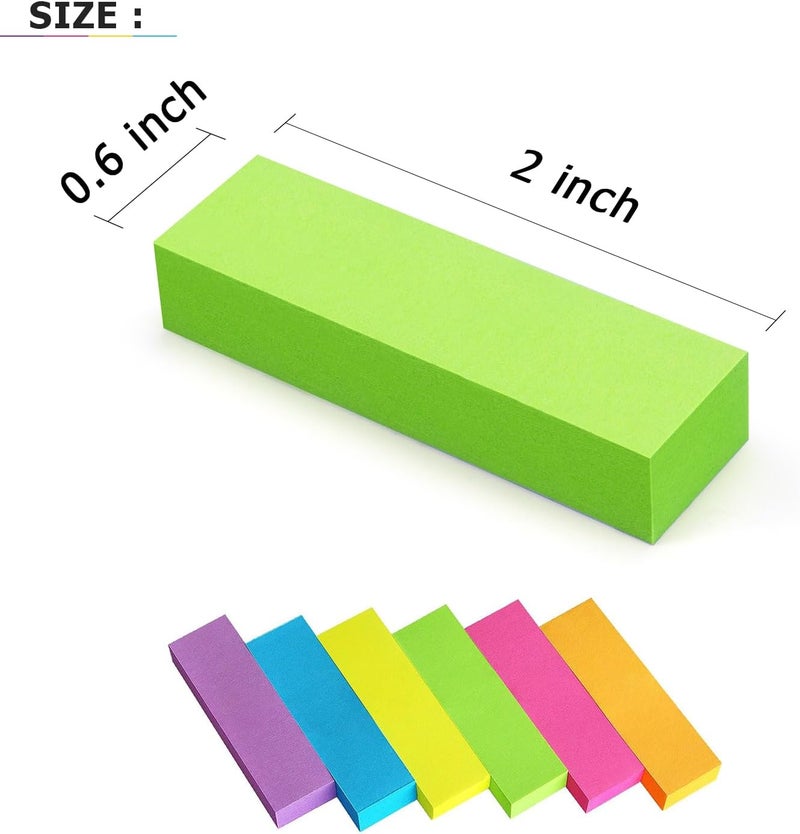 Eastern Wolf 30 Pads 0.6x2 Inch Sticky Notes Flags Tabs Page Markers 6 Bright Color Sticky Index Tabs Page Flags 80 Sheet/Pad - Image 2