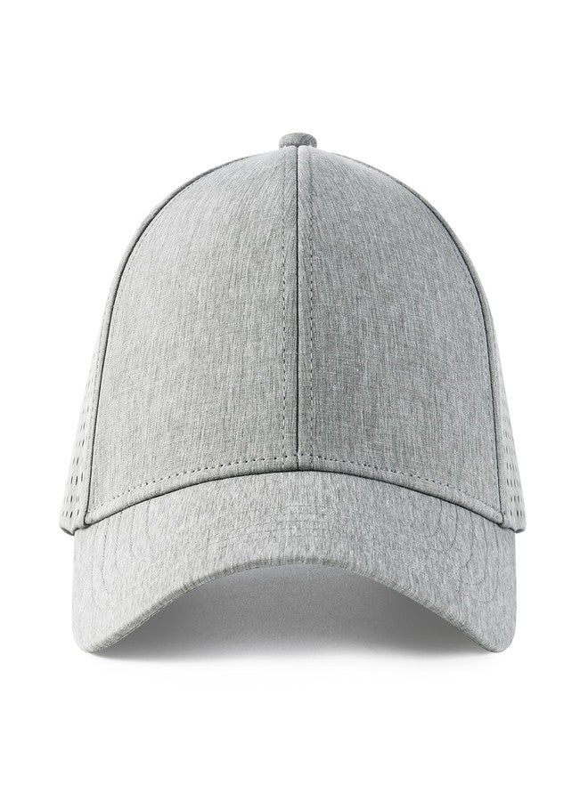 VOBOOM Trucker Hat Men Snapback Hat, Baseball Cap for Men Breathable Side Laser Cut Holes, Adjustable Fit- for Casual Wear (Light Grey) - Image 2
