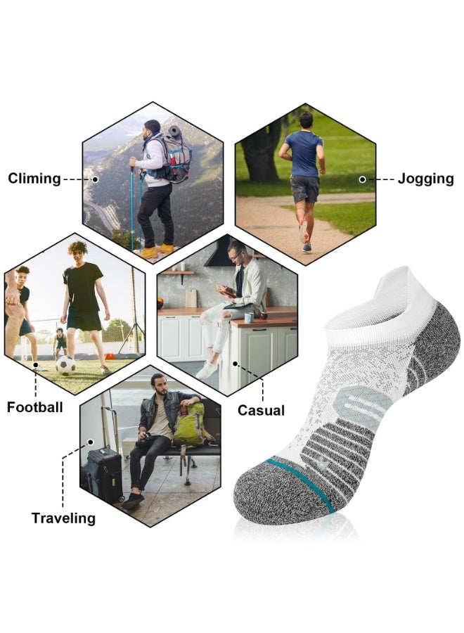 سانموجيد 6 أزواج من الجوارب الرجالية غير الظاهرة، جوارب رياضية قابلة للتنفس وجوارب كاحل كاجوال، جوارب رياضية منخفضة القطع للرجال - Image 5