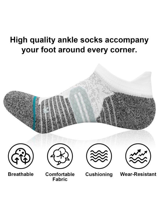 سانموجيد 6 أزواج من الجوارب الرجالية غير الظاهرة، جوارب رياضية قابلة للتنفس وجوارب كاحل كاجوال، جوارب رياضية منخفضة القطع للرجال - Image 3