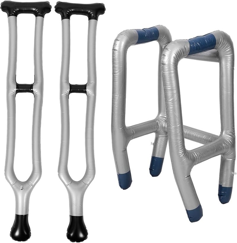 Inflatable PVC Walking Stick Crutch Lightweight Easy Carry Stage Prop Birthday Party - Image 1