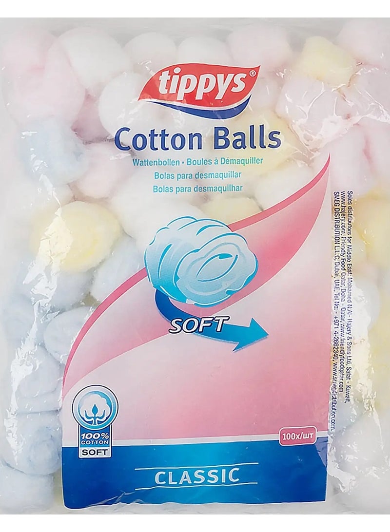 Tippys Cotton Balls Classic 100 Pcs Pack - Image 1