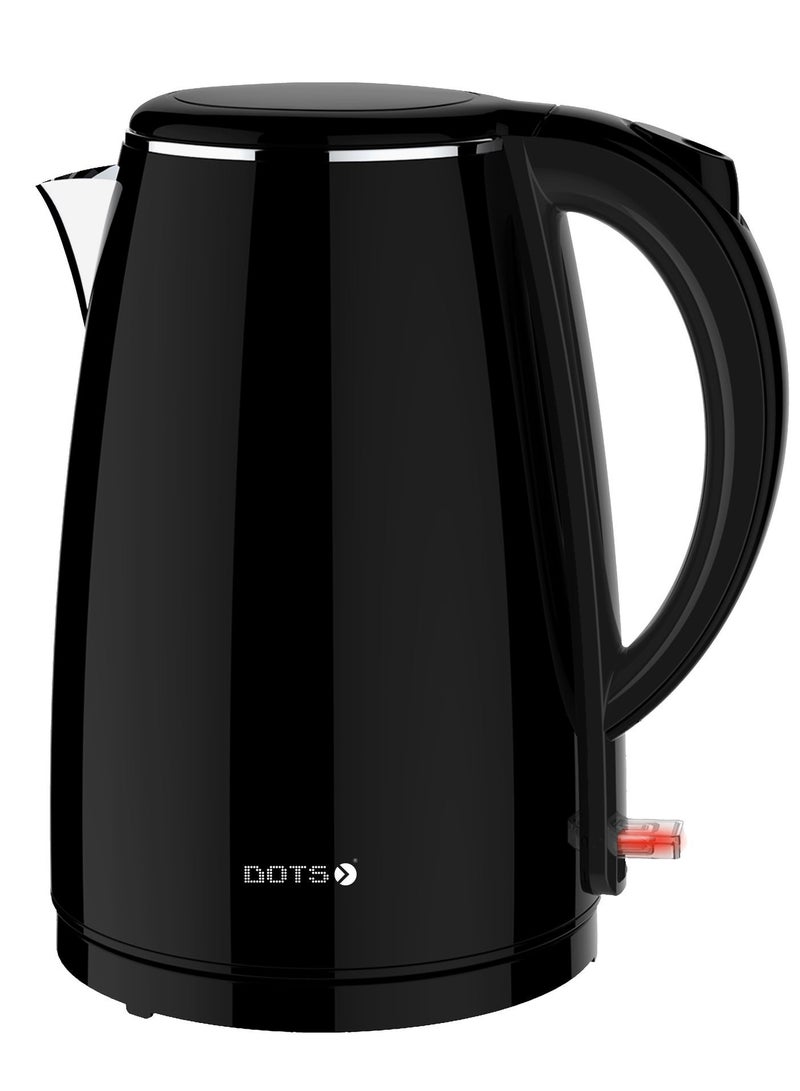Dots Stainless Steel Portable Double Kettle with Auto Off, 1.7L, Black - Image 4