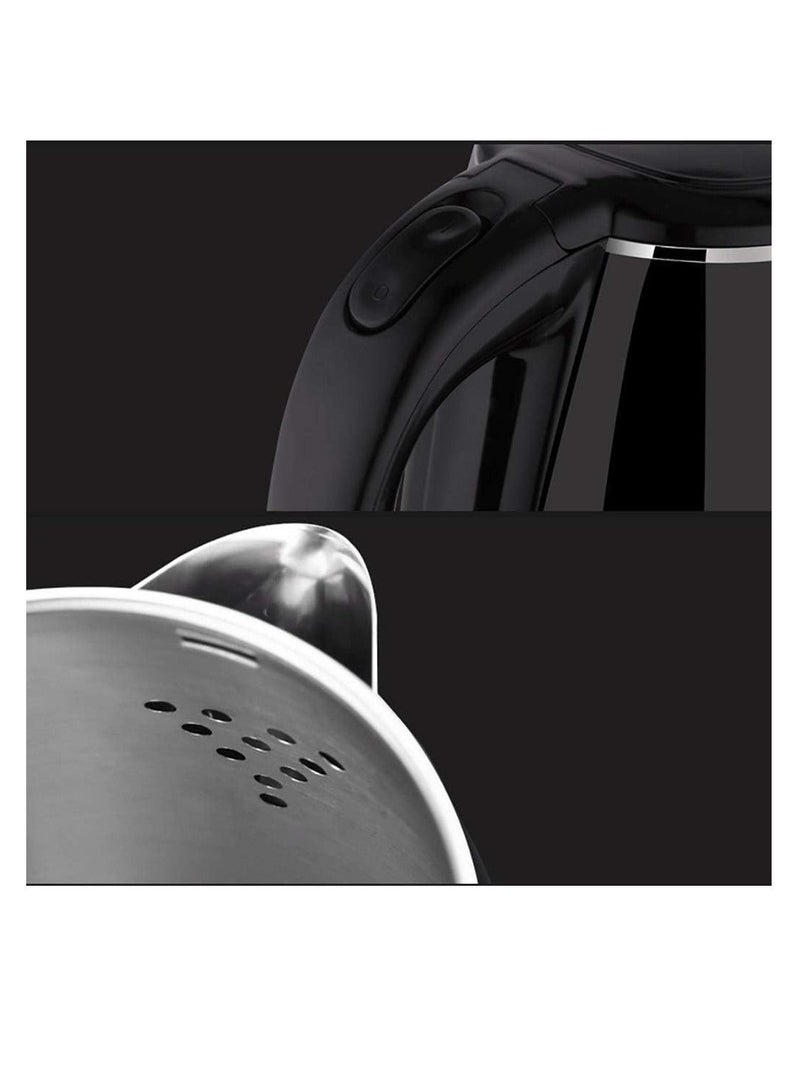 Dots Stainless Steel Portable Double Kettle with Auto Off, 1.7L, Black - Image 3
