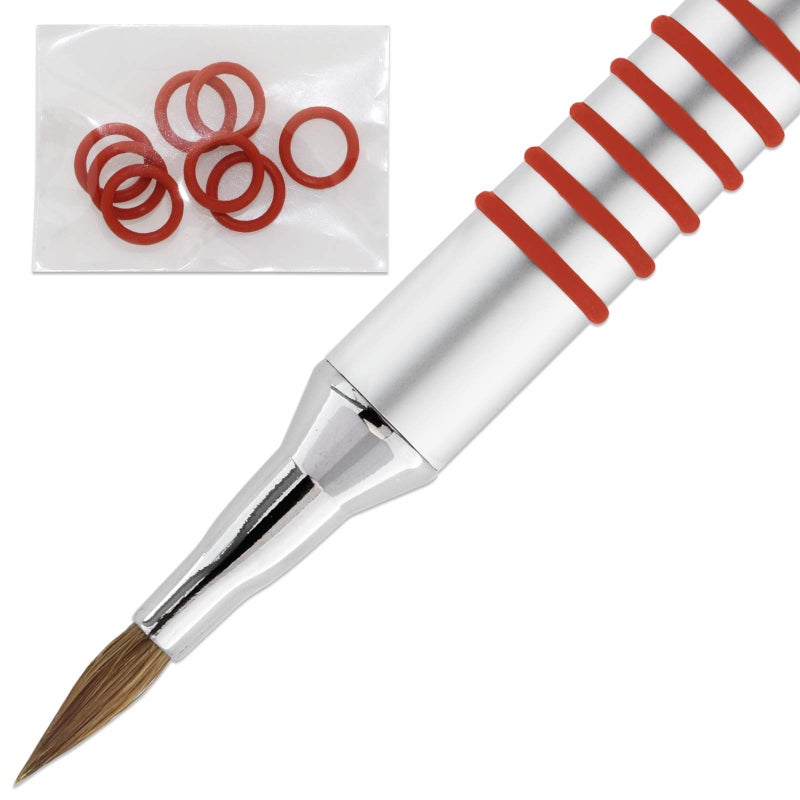 PANA 3D Kolinsky Acrylic Nail Art Sculpture Brush with Silver Metal Non-Slip Grip Handle for Manicures 3D Nail Art Flower Designs (Size #4) - Image 5