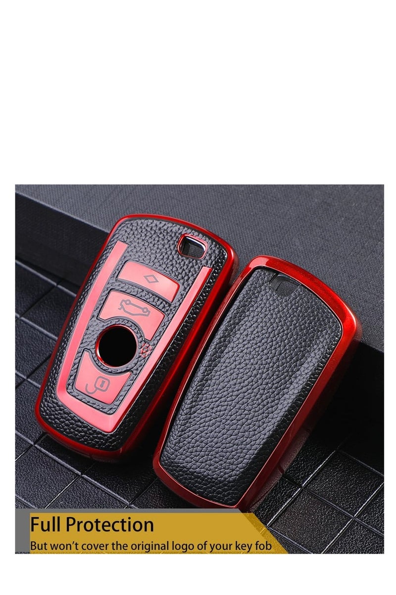 OUYOO مناسبة لمفتاح BMW FOB ، مربع مفتاح TPU الناعم المتقدم متوافق مع X1 x3 x4 x6 1 2 4 5 6 7 M3 M5 M6 GT3 GT5 G30 F15 F16 F20 Series Series Key ، مع سلسلة مفاتيح. - Image 3