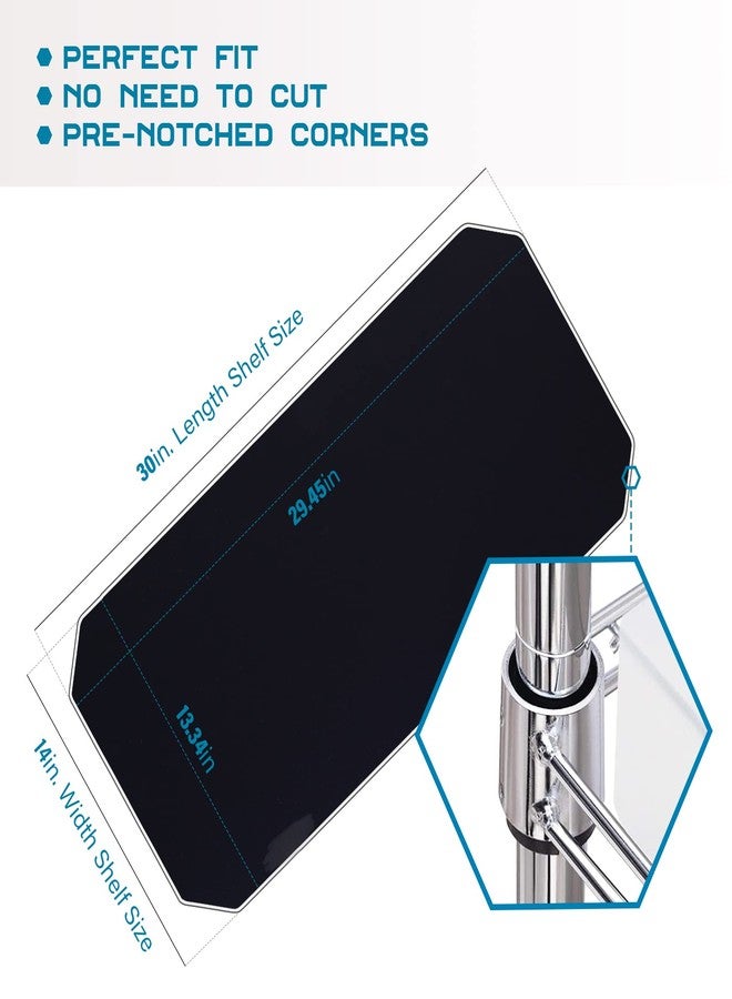 BRIAN & DANY بطانة رفوف سلكية من برايان آند داني، مقاس 14 × 30 بوصة، بطانات رفوف شديدة التحمل للرفوف السلكية، حصائر حماية مقاومة للماء، مجموعة من 5 قطع، أسود - Image 2