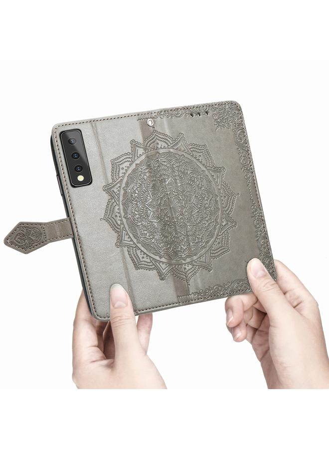 اس-توب جراب لهاتف LG Stylo 7، جراب جلدي أفقي منقوش عليه زهرة ماندالا مع حامل / فتحة بطاقة / محفظة / حبل - Image 5