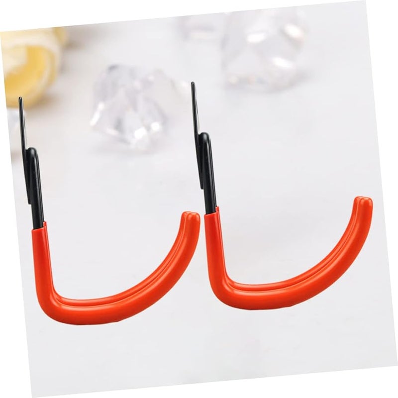 خطافات مرآب برتقالية ثقيلة 2 قطعة تخزين مثبتة على الحائط للسلالم والأدوات - Image 4