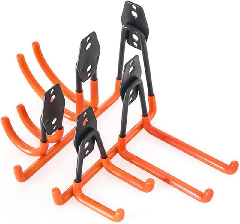 خطافات مرآب برتقالية ثقيلة 2 قطعة تخزين مثبتة على الحائط للسلالم والأدوات - Image 3