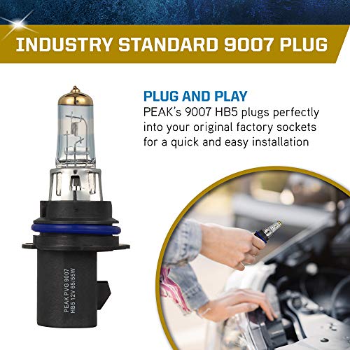 PEAK Power Vision Gold Automotive High Performance 9007/HB5 65/55W Headlights (2 Pack) - Image 5