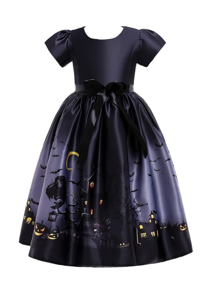 D'Daniela Halloween Printed Short Sleeves Dress - Black - Image 1