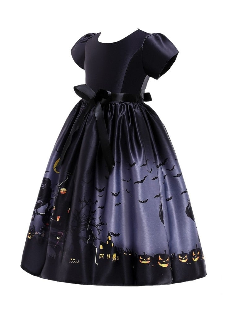 D'Daniela Halloween Printed Short Sleeves Dress - Black - Image 2