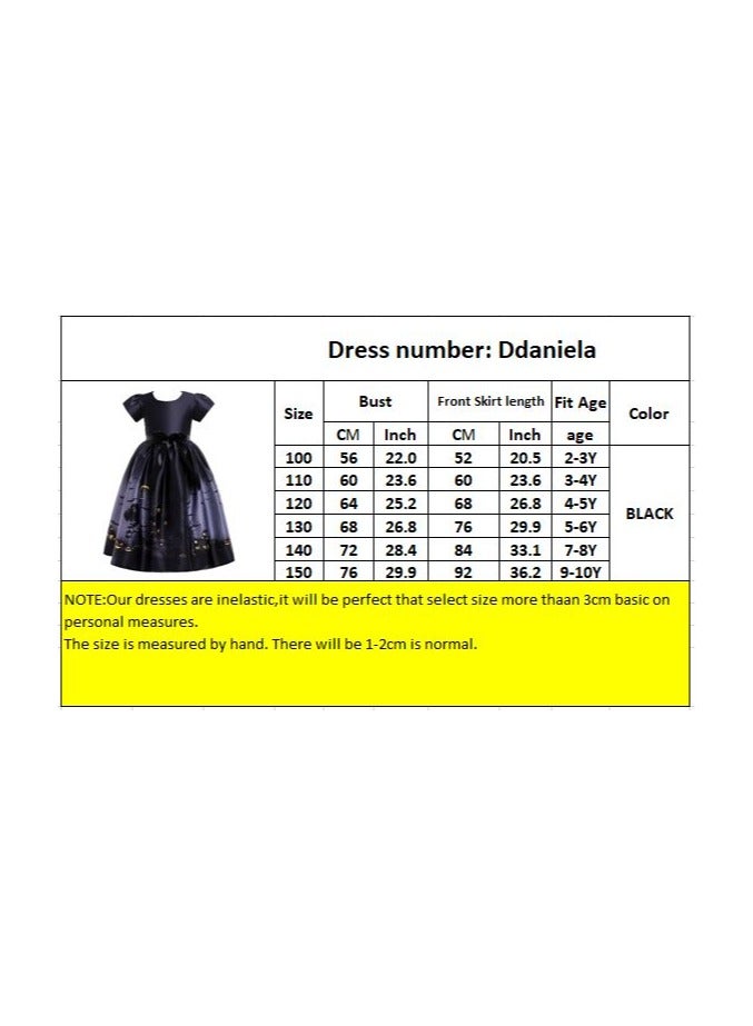 D'Daniela Halloween Printed Short Sleeves Dress - Black - Image 3