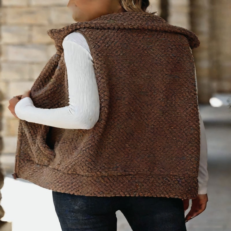 Double-Sided Fleece Zip-Up Vest with Pockets for Women - Image 2