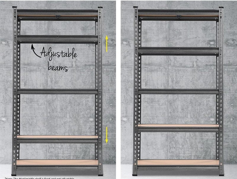 NAVRANG NAVRANG 72 36 15 Inches 5 Shelves Iron Matte Finish Adjustable Shelving Unit Storage Utility Display Rack Steel Boltless Rivet Rack Black  - Image 5