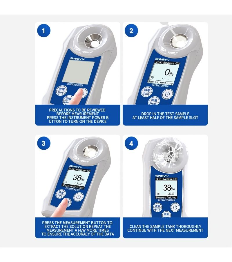 SWEVY High Precision Salinity Meter With 0 100 Percent Measurement Range Portable Saline Concentration Tester For Aquaculture Seawater Food Pickling And Laboratories - Image 3