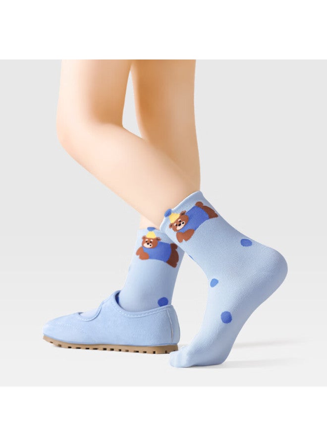 Jkn Children's Socks, Boys And Girls Mid-calf Socks, Parent-child Autumn And Winter , Baby Antibacterial Cartoon Seamless Socks