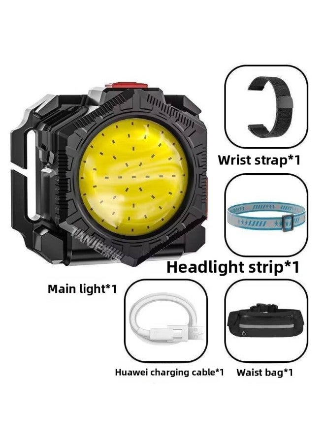 Loquat Outdoor Night Running Wrist Head-mounted Waist Bag Lamp Multi-functional Three-in-one USB Charging Home Work Flashlight-Color:S29 Waist Bag - Image 5