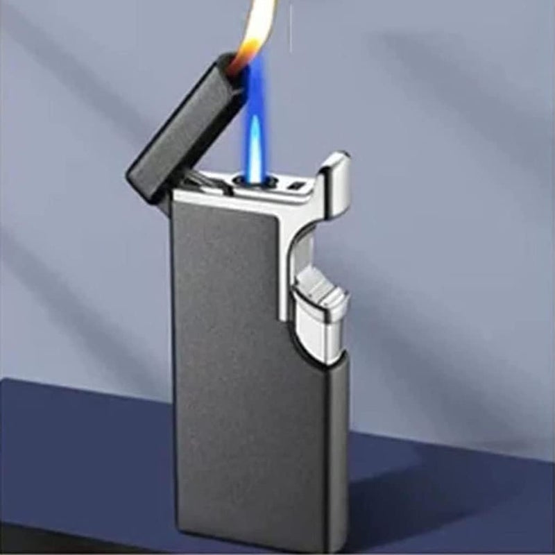 comfrt 2023 New Creative Windproof Dual Flame Refillable Gas Lighter, Torch Lighter, Cool Dual Fire Lighter, Fancy Dual Jet Flame Butane Lighter, Refillable Butane Gas Lighter - No Butane Gas (A) - Image 1