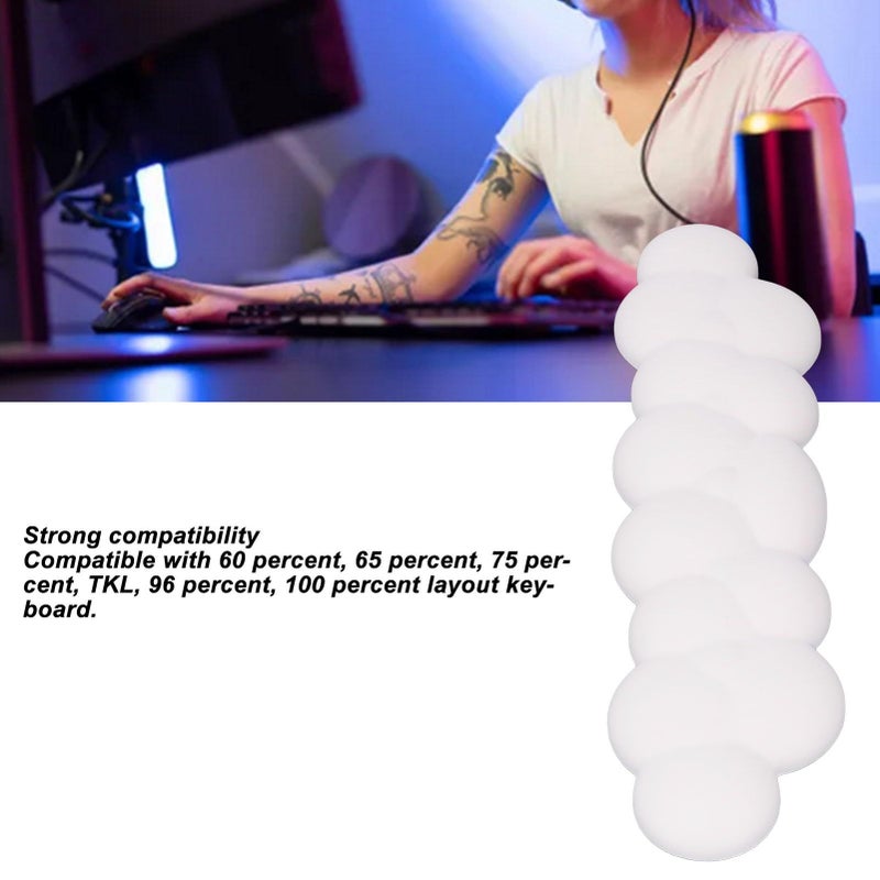 Ergonomic Keyboard Wrist Rest Memory Foam PU Leather Non Slip Base White - Image 4