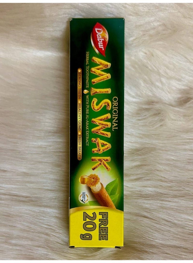 Dabur Miswak Original With Pure Al-arak Extract 120gm+20gm for 2 pieces  (Packaging may vary) - Image 2